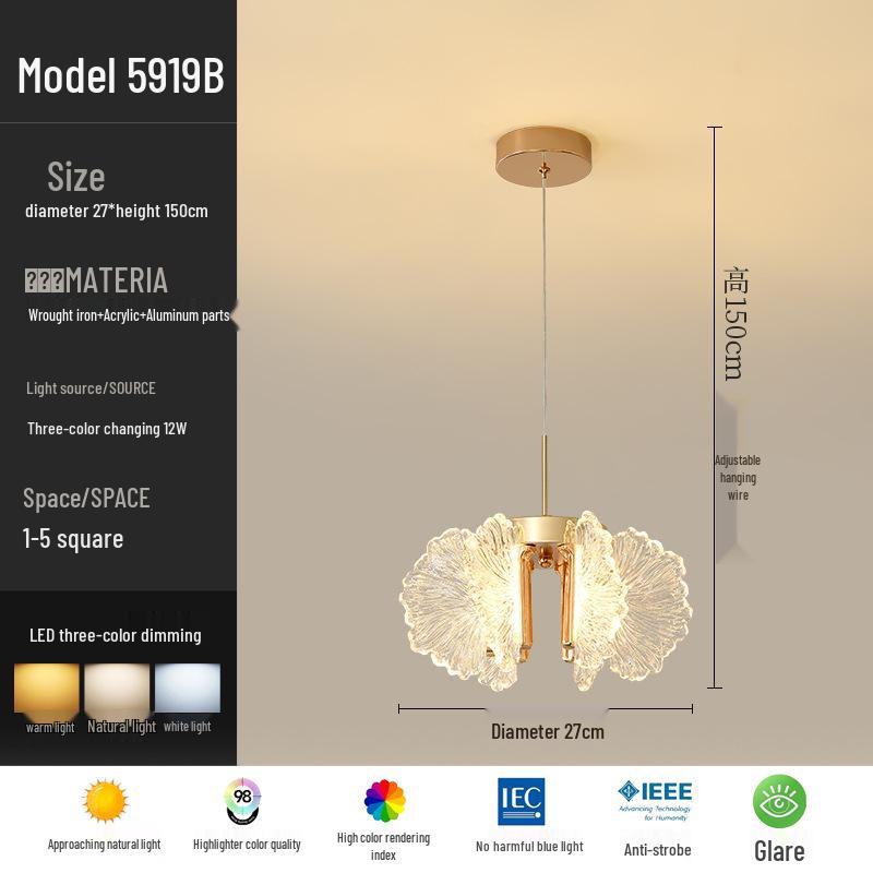 Nordic Crystal Bedside Pendant Lamp - Creative and Simple Lighting for Bedroom, Bar, Study, or Restaurant.