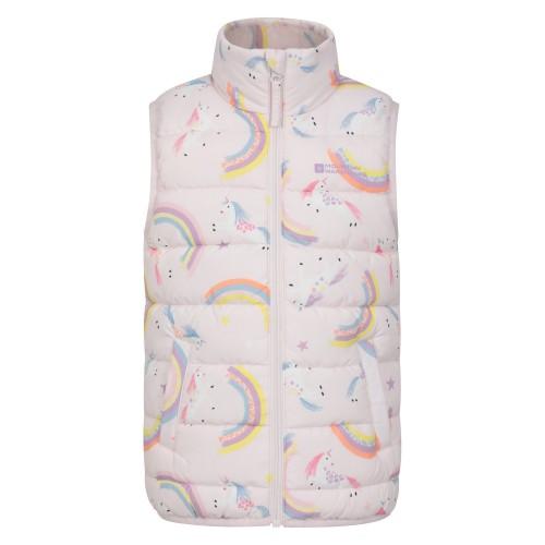 Mountain Warehouse Gilet imbottito per bambini/ragazzi Rocko Unicorn 3-4 Years colore rosa chiaro