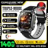 New Outdoors Durable Military Men Smart Watch 1400mAh battery 5ATM Swim LED flashlight+SOS Red Light Sports Call Smartwatch