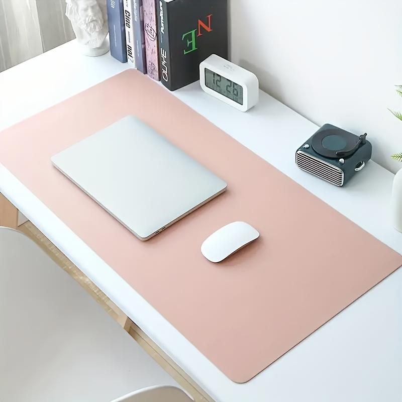 Faux Leather Desk Mat - Non-Slip, Waterproof, Stain-Resistant | Ideal for Office & Study | Available In Multiple Sizes | Pink, Smooth Finish, Desk Pad