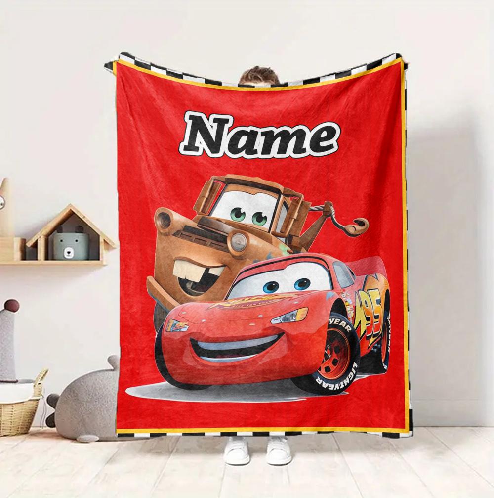 Aventura de Carro com Nome Personalizado Manta de Flanela Manta de Sofá Macia Quente Decoração de Cama Presente Único