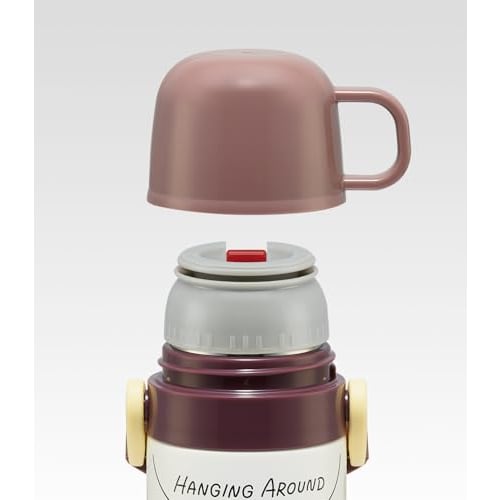 Skater Children's Water Bottle, 2-Way, Straw/Cup, 400ml Capacity, Curious George Design, Size 25, Boys and Girls, Stainless Steel, Lightweight, Insula