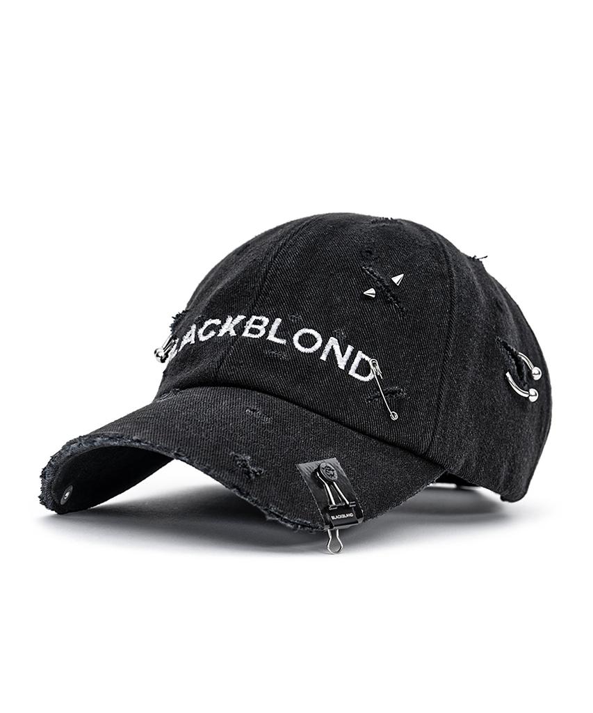 BLACKBLOND Vividi Ript Piercing Custom Denim Cap (Black)