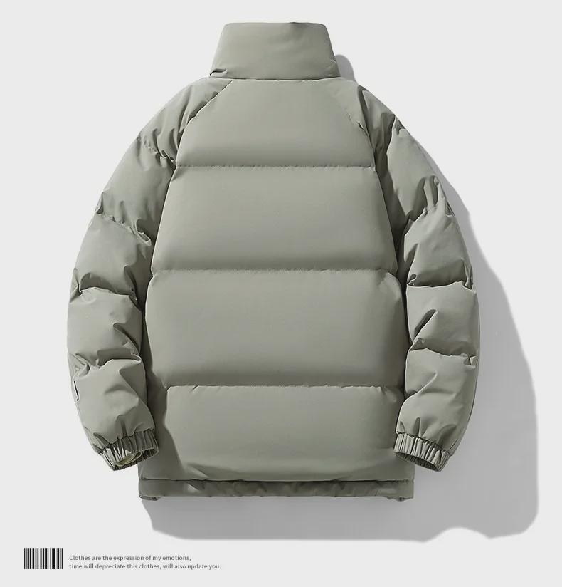 Dicke, mit Baumwolle gefütterte Winterjacke für Herren, warme, lockere Passform für junge Männer