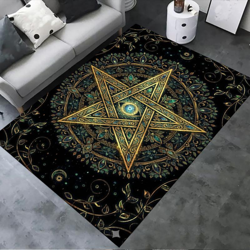 2025 New Satan's Pentagram Carpet Rug for Living Room Bedroom Home Sofa Decoration,Kids play Non-slip Floor Mat138