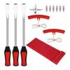 Car Tire Removal Tool Carbon Steel Spoons Set, Tools Include 3 Pieces Spoons, 2 Rim Industrial Grade Pry Protector, 1 Piece Wrench, 6 Valve