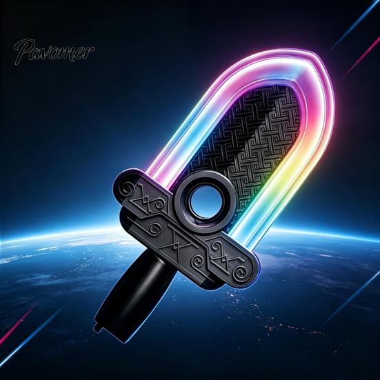 Fun Desk Toys for Anxiety 4-in-1 Spinning Fidget Lightsaber Toy, LED Colorful Light Up Rotatable Blade with Hand Spinner Stress Relief Motion