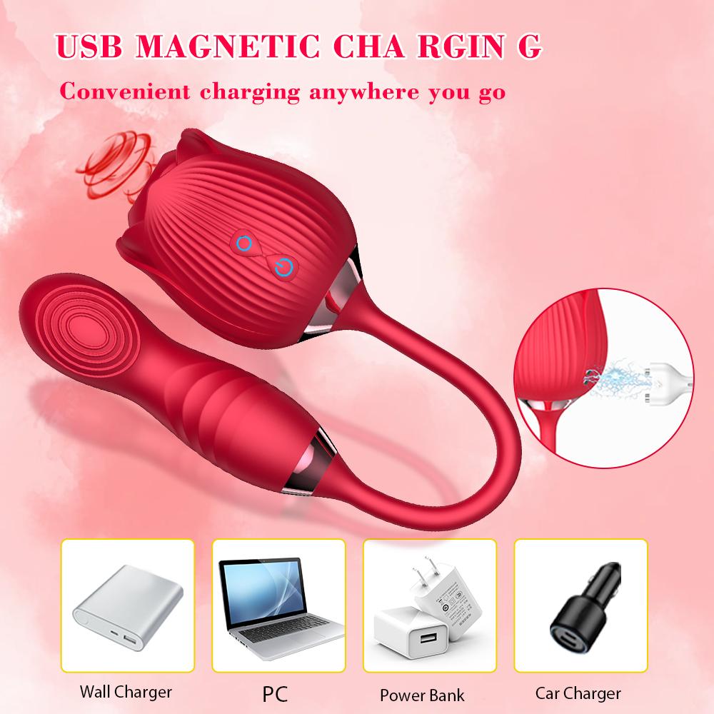 Rose Sucking Licking Vibrator for Women Dildo Clit Sucker Nipple Clitoris Stimulation Vibrators Female Sex Toys for Adults 18+