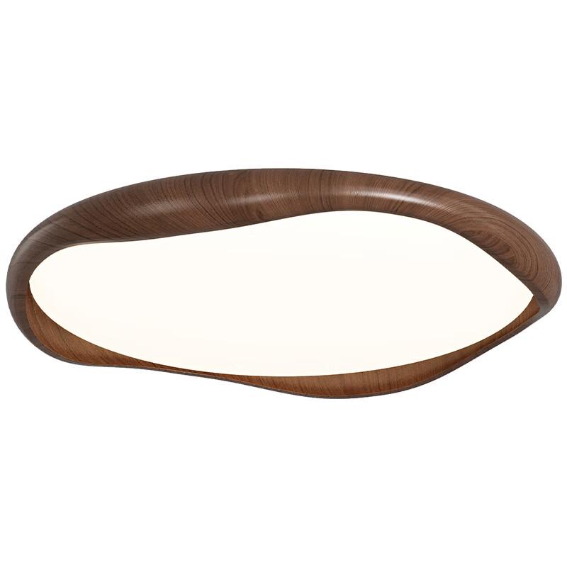 Mid-Century Modern Minimalist Wood Grain LED Ceiling Light