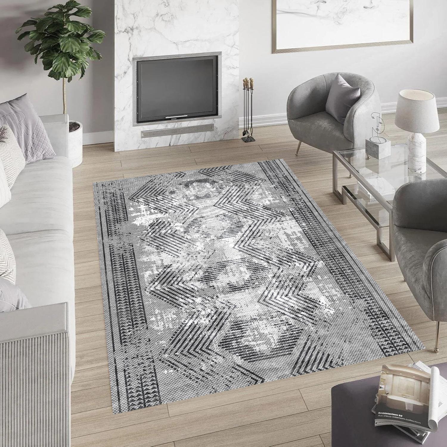 

Eliana Home Washable Printed Carpet LNA077-FNL351 50x80 серый