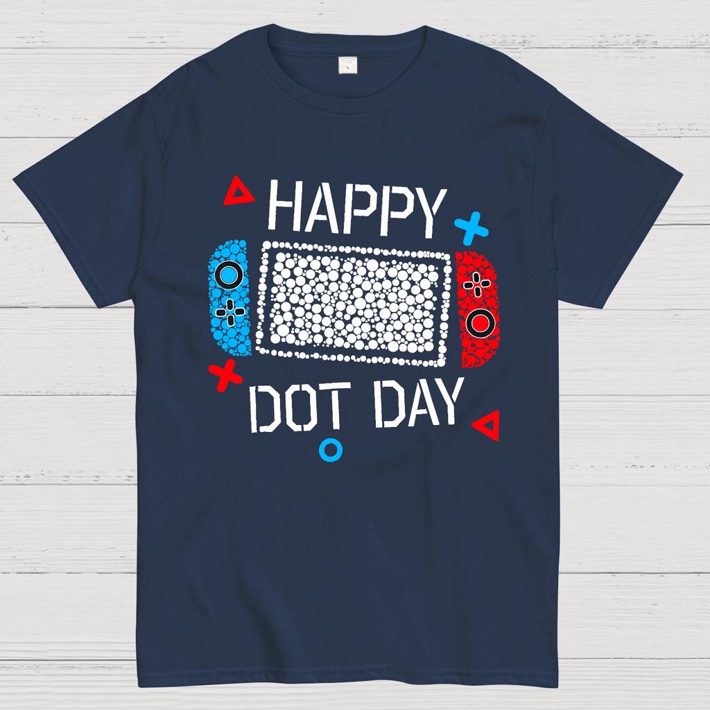 Happy International Dot Day Game Controller Cotton Summer Casual Cool Loose T-Shirt