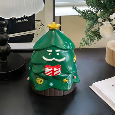 Miniso Cute Christmas Tree Tissue Box Home Living Room Decoration Ornament Tissue Box Atmospheric Kitchen and Bathroom Supplies