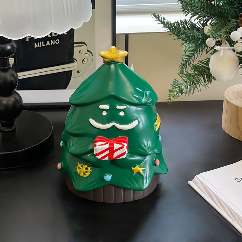 Miniso Cute Christmas Tree Tissue Box Home Living Room Decoration Ornament Tissue Box Atmospheric Kitchen and Bathroom Supplies