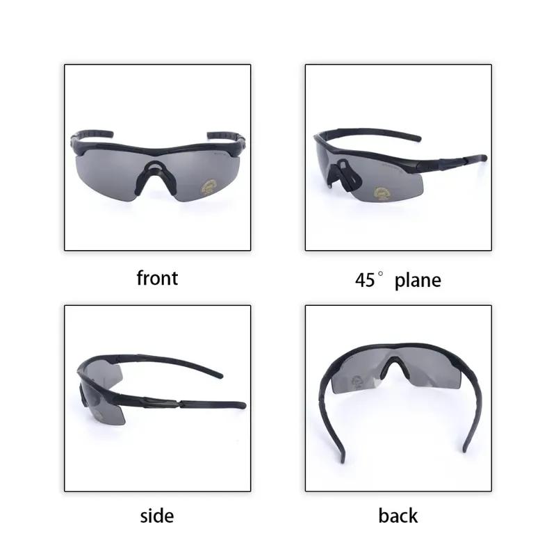 Taktische Brille CS Airsoft Winddicht Armee Schießen Polarisierte Brille HD 3 Linsen Motorrad Radfahren Outdoor Sichere Brille