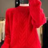 Women's Cashmere Sweater Qinghe Cashmere 30% Cashmere 70% Wool Women's Autumn and Winter Cashmere Pullover Soft and Warm