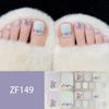 Waterproof Long Lasting ZF 3D Faux Rhinestone Stereo Pattern Full Cover Finished Toe Nail Stickers, Skin Brightening Toenail Decals