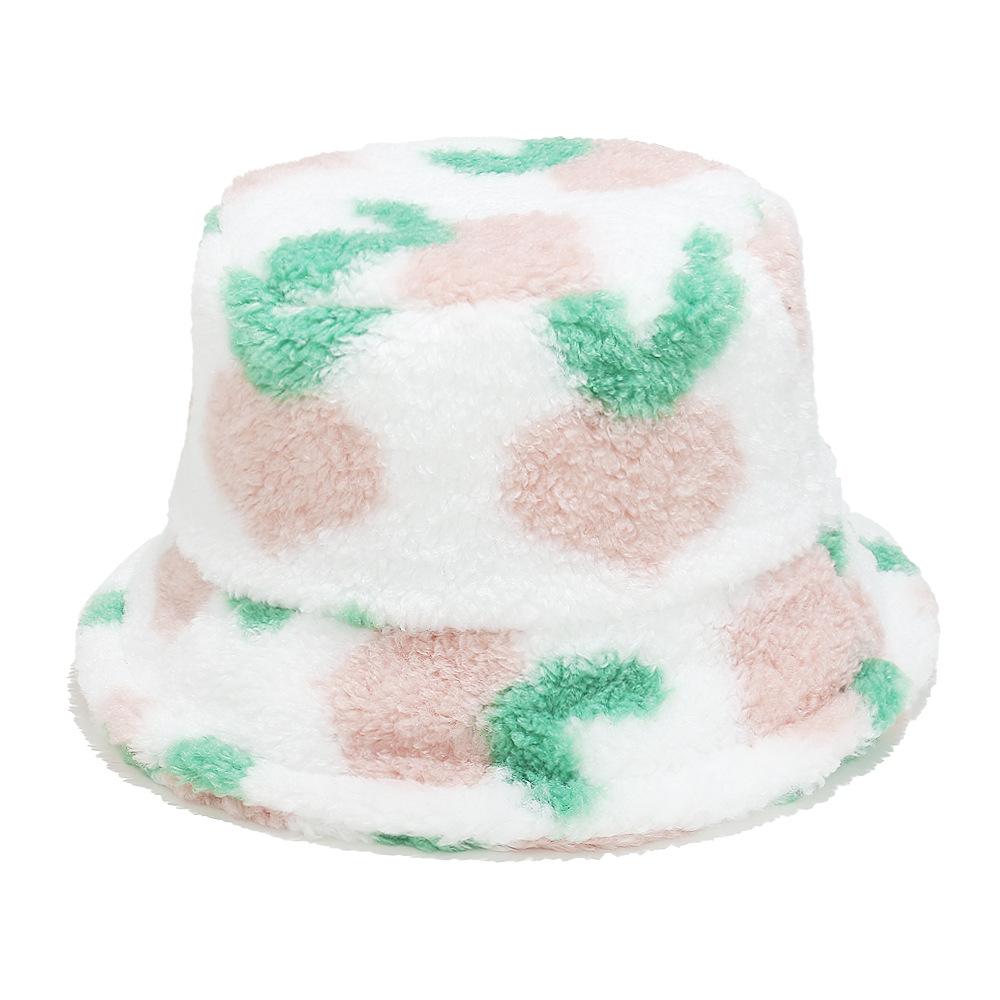 Unisex Bucket Hat Striped Women Men Fishing Fisherman Hat Autumn Winter Faux Fur Wool Outdoor Warm Panama Cap