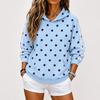 Women's Polka Dot Hoodie Casual Pullover Long Sleeve Sweatshirt