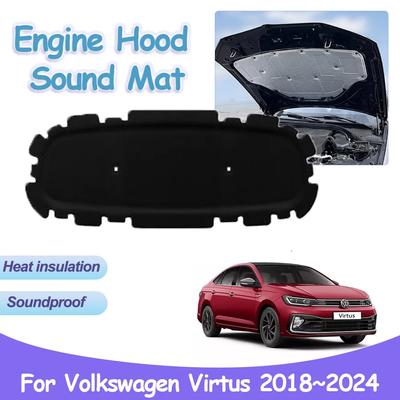 Motorhaubenmatte für Volkswagen VW Virtus Polo Limousine 2018~2024 Feuerfest Auto Schall Wärmeisolierung Baumwollmatte Innenzubehör