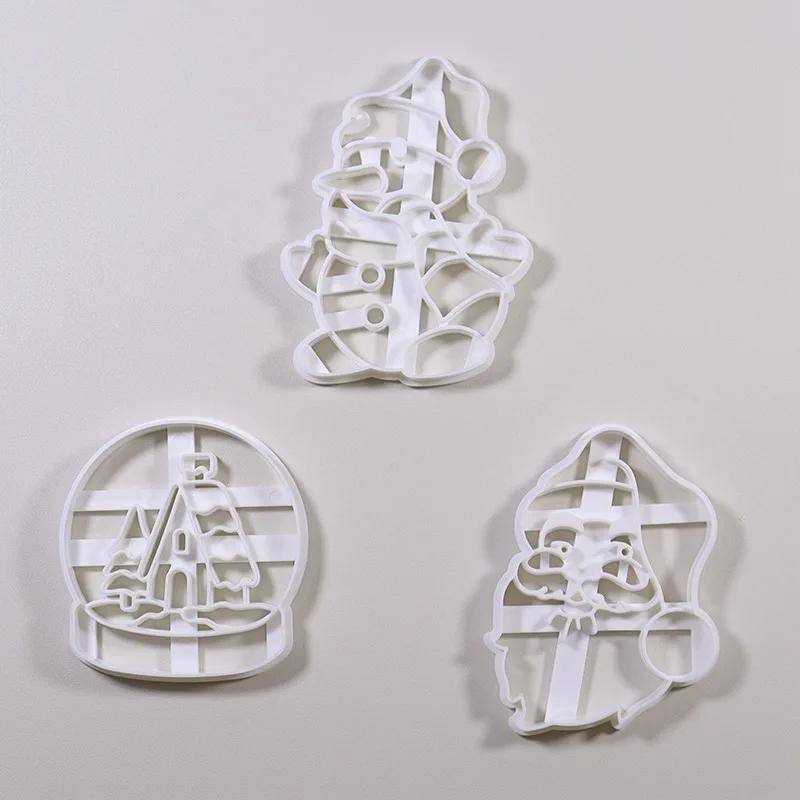 

New Christmas Cookie Cutter Santa Claus Mold Stamp Kids Christmas Party Embosser Biscuit Mould Baking Decor Supplies