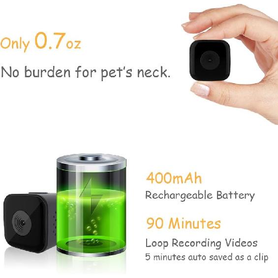 Cat Camera Collar, No WiFi Needed No APP,Cat Collar Camera with Video Record, Body Camera for Cat/Dog Recording,Camera for Cat Collar,Pet Collar