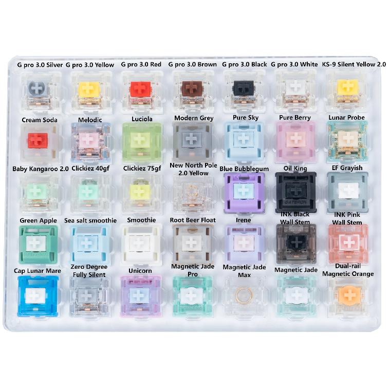 GATERON New Arrival Switch Tester G Pro 3.0 Customized DYI Hot Swap 35/20pcs Mechanical Keyboard Switch Sample Treasure Version