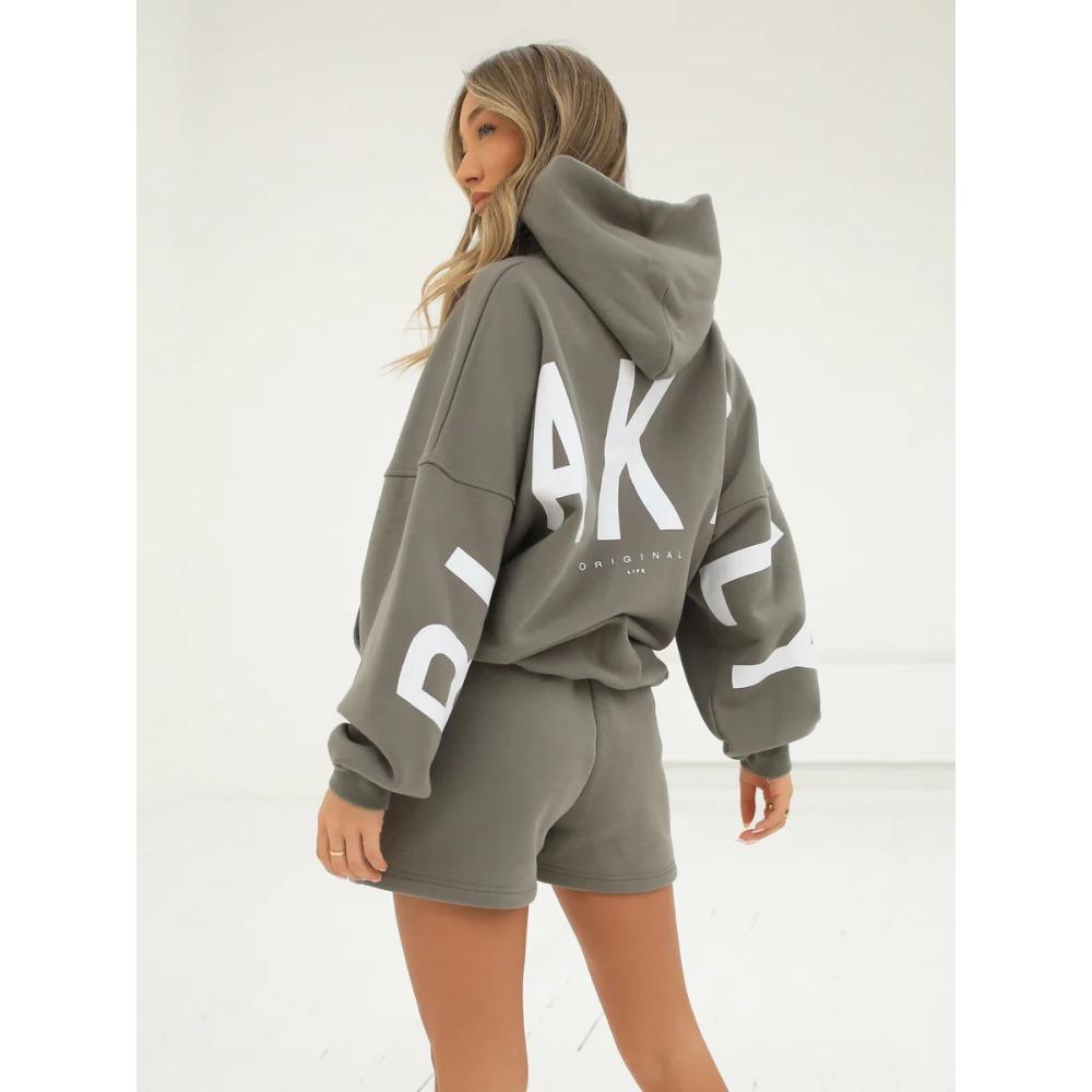Women's Crew Neck Long Sleeve Letter Printed Oversized Sweatshirt Casual Top