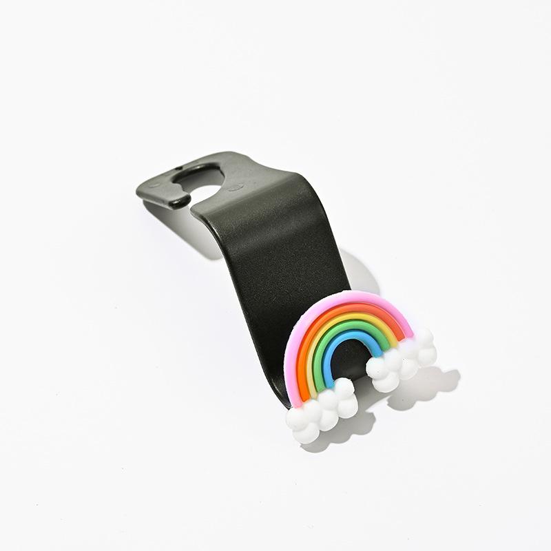 Car Seat Back Hook Universal Multifunctional Cartoon Storage Hook Automatic Rear Seat Mobile Phone Tablet Holder Hanging Hooks