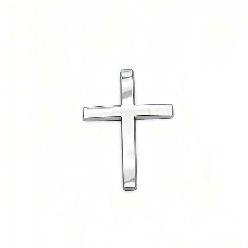 

3D Metal Black Chrome Red Christian Cross Car Rear Trunk Sticker Emblem Fender Side Badge Decal for Auto Exterior Accessories