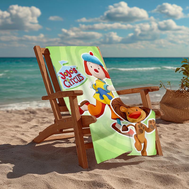 Ultra-Soft Beach Towel with JoJo's Circus Theme,Ideal for Pool - Camping, Diving - Perfect Travel Essential, Vibrant Beach Towel.