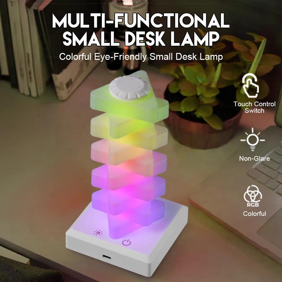 Creative DIY Adjustable RGB Magic Cube Night Light, USB Home Bedroom Game Room Dimming and Color Changing Bedside Lamp