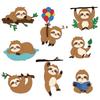 2Pcs 2 Styles Carbon Steel Cutting Dies Stencils for DIY Scrapbooking Photo Album Decorative Embossing Paper Card Sloth 105~106x153~159x0.8mm