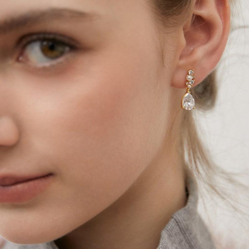 Tatiana (925 Silber) Tautropfen Kristallohrringe EC3146