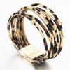 Women  Jewelry Leopard Leather Bangle  Wide Wristband Bracelets & Bangles Magnetic Clasp Bracelet