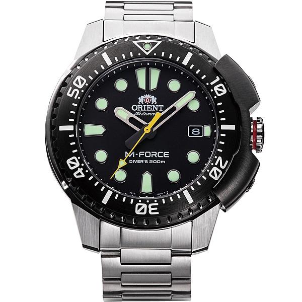 

Orient Чоловічий RN-AC0L01B (Чоловічий металевий гурт M-FORCE Orient 70th Anniv) Круглий годинник срібний аналог