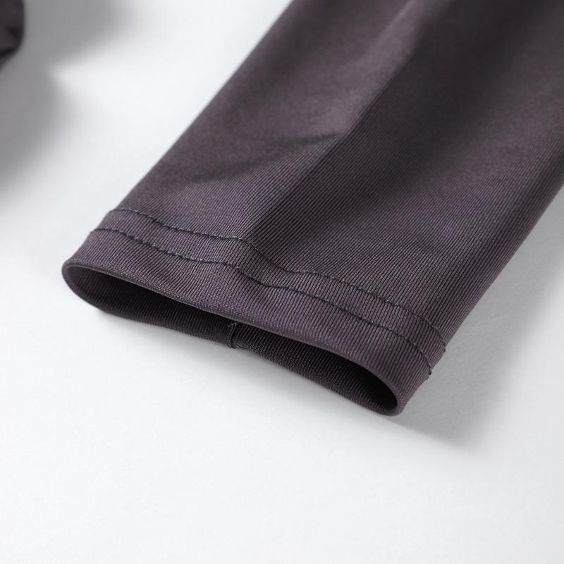 Rynket Skinny Stretch Enkel Ensfarget Lang Kjole Dame Høstmote Langermet O-hals Basic Klassisk Skjørt