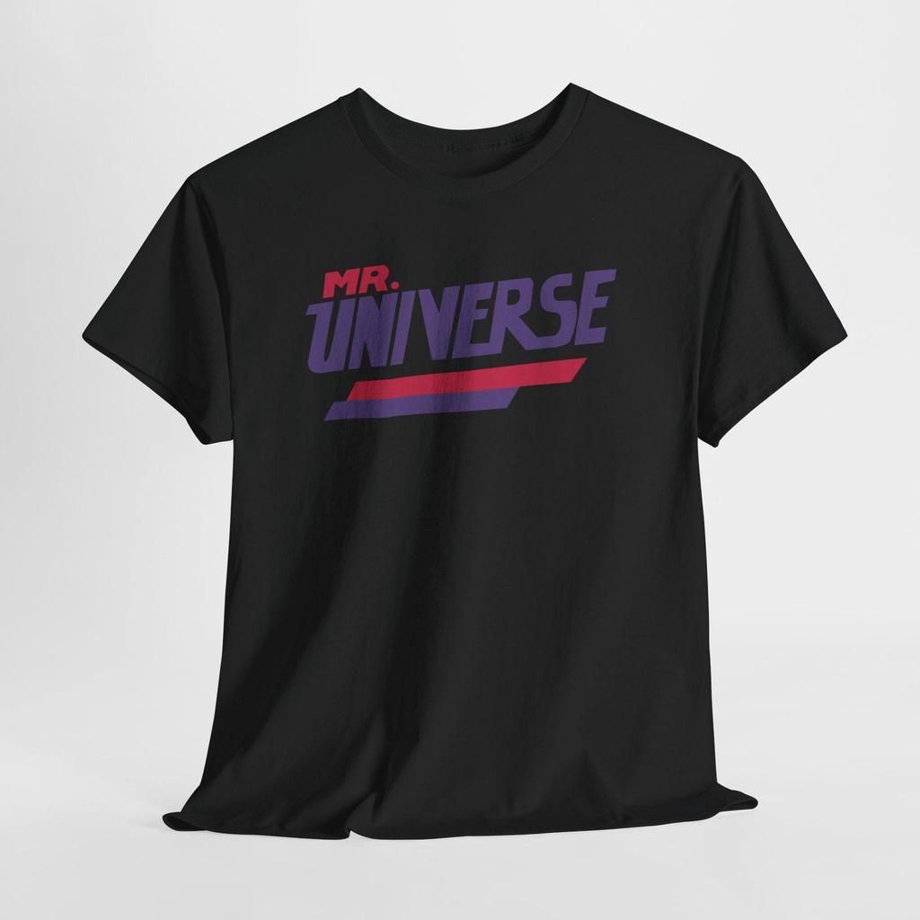 Mr. Universe Logo Symbol Arnold White Grey Black Tees T-Shirt Size S-5XL