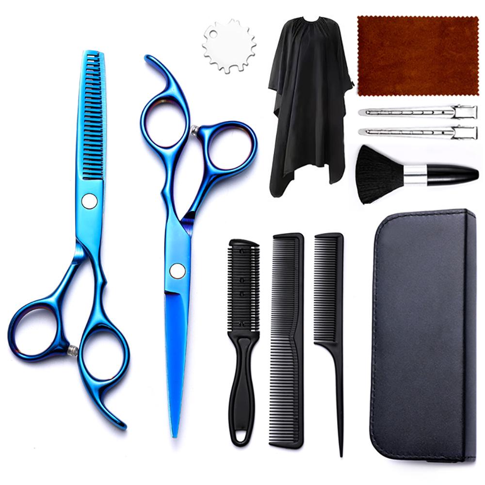 Hairdressing Scissors Set: Colored Straight-Tooth & Thinning Bangs Scissors for Professional Stylists