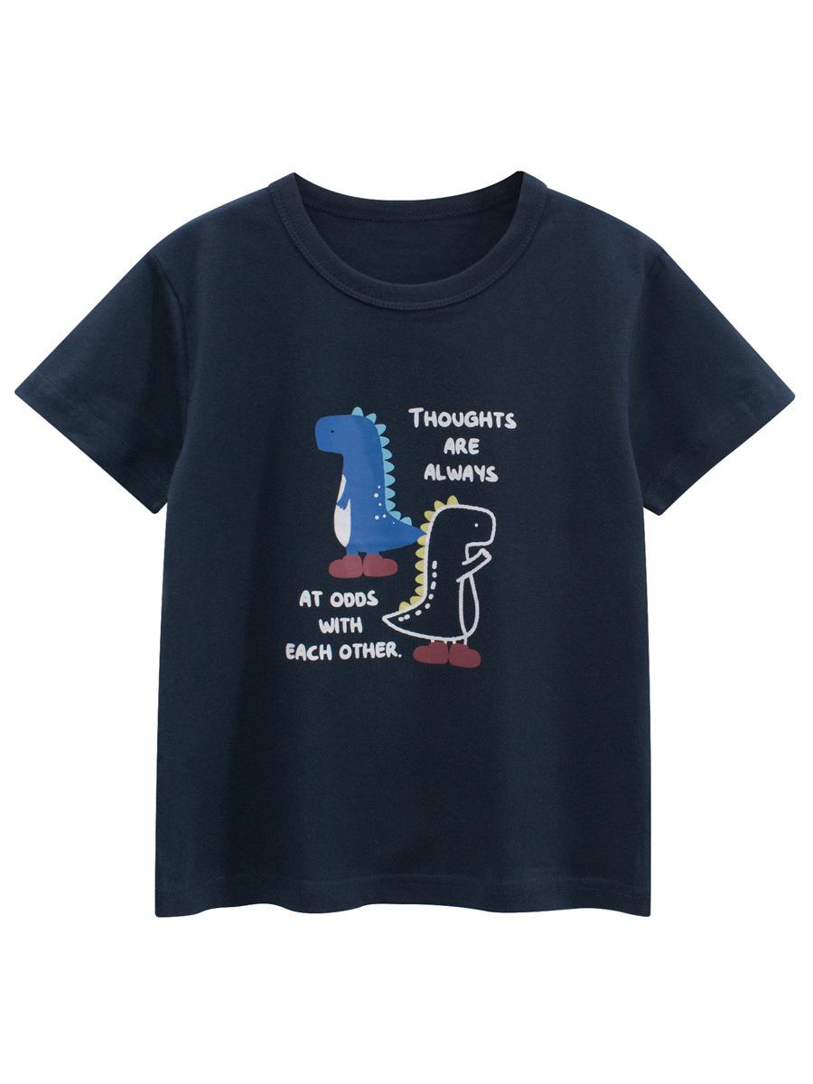2026 Korean Style Boys Dinosaur T-Shirt for Summer - Kids & Baby Short Sleeve Clothing 110 cm