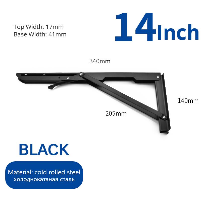 NAIERDI 2PCS 8-20inch Stainless Steel Folding Angle Bracket White Black Iron Triangle Wall Mount Bracket For Shelf Bench Table
