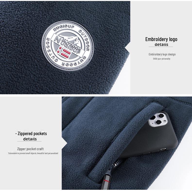 Doppelseitige Polarfleecejacke für Herren, Herbst/Winter, dick, warm, lässig, lockere Passform, große Größe