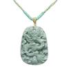 [Stone Street] Excellent color, genuine jadeite, ascending dragon carving pendant, cotton cord necklace, dragon soaring through the four seas,