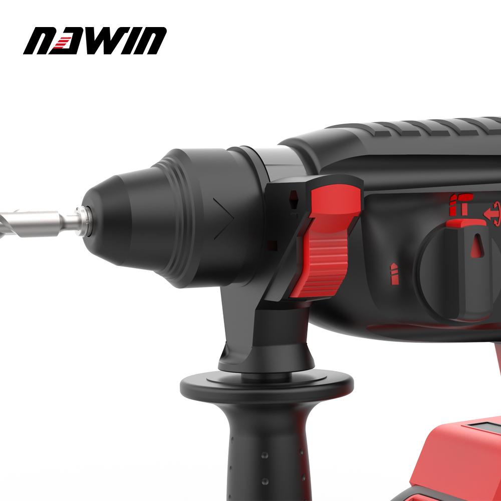 NAWIN 300N/M Cordless Rotary Hammer Brushless Copper Motor Rechargeable Hand-held Electric Tool Hammer Impact Drill