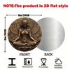 Vintage Yoga Theme Metal Wall Art Round Sign Meditation Lotus Flower Decor