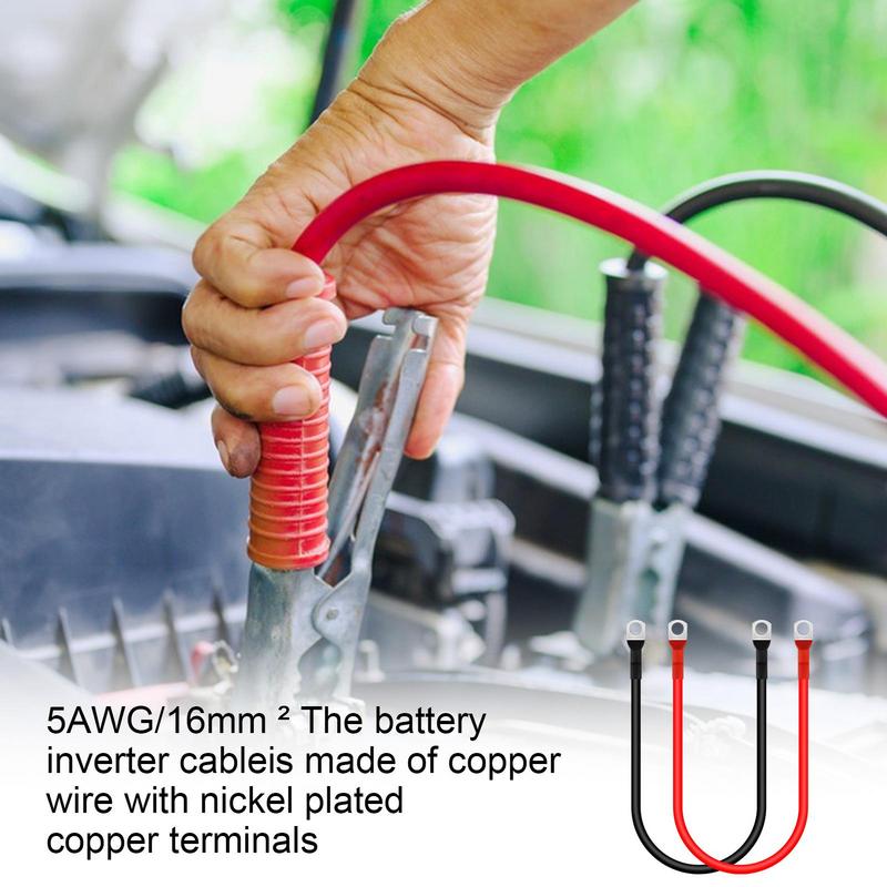 1pcs Battery Cables 5AWG Battery Connection Cable Copper Wire with Terminals for UPS Inverter Battery Series Parallel Connector