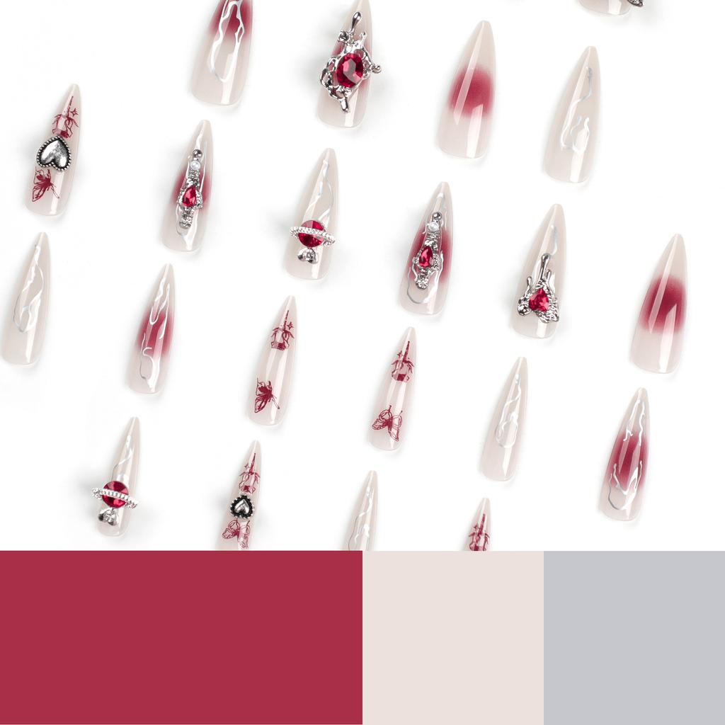 24 Pieces Spice Girl Wear Nail Piece Nail Art False Nail Wear Nail Patch Nail Art Piece Nail Piece