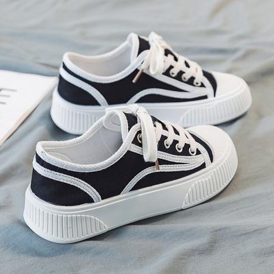 Damen Canvas Schuhe 2025 Frühling Sommer Dicke Sohle Casual Atmungsaktive Mode Sneakers