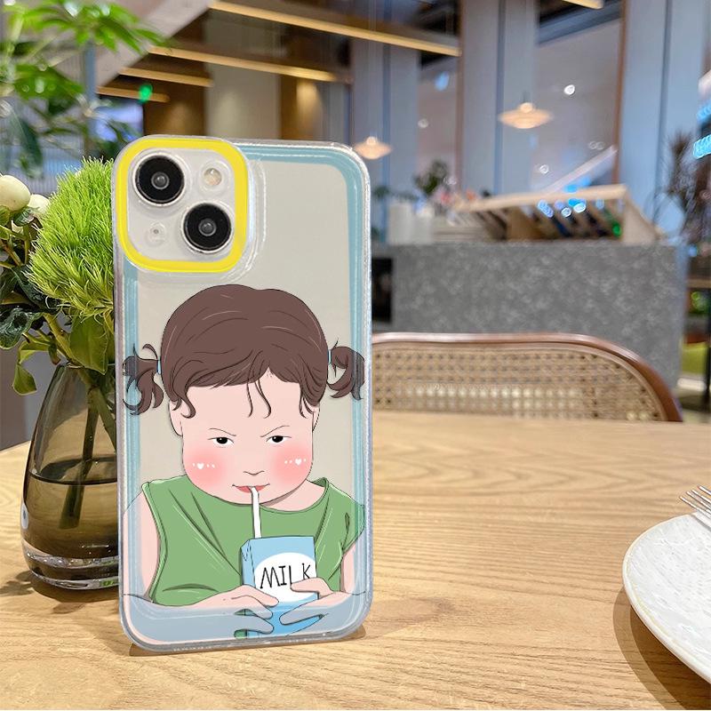 Husă de băut Milk Girl compatibilă cu Apple 15/14/13/12/11/PRO/PROMAX/XS/XR/XS/XSMAX