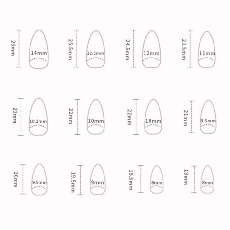 24 Pcs Almond Shaped Acrylic Nail Star Jellyfish Full Cover Stick On Nail Reusable Press On Nail Glossy False Nail