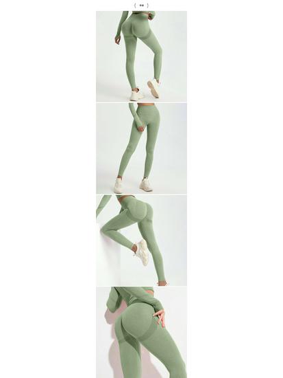 Peach Seamless High-Waist Butt-Lifting Yoga Leggings for Women